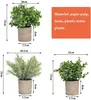 Decorative Flowers Mini Potted Plants Artificial Eucalyptus Boxwood Rosemary Greenery In Pots Faux Herbs Small Houseplants 8.3"-9"