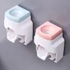 Toothbrush Holders Bathroom Accessories Set Automatic Dispenser Toothpaste Extruder Wall Mounted Bracket Tool 230308