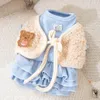 Abbigliamento per cani vestiti per animali domestici autunno inverno medio piccolo gatto vestito da principessa dolce lana calda carina maglione cucciolo gattino gallo di moda Yorkshire