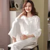 Kvinnors sömnkläder kvinnor 100% bomull Pijamas Set Sleepwear 2 PCS Pyjamas kostym Damer Hemkläder Högkvalitativ Dormir Pyjamas Mujer Fine Femme PJS 230309