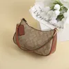 Women's Day Packs fashion teri chain underarm bag Old flower matching cowhide mahjong bag grils One shoulder cross shoulder half moon bag 25x15x8cm