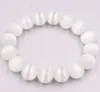 Strand Grade A Opale Bracelet Largeur 12mm Blanc Perles Rondes Lien Chaîne Diamètre 55-58mm