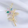 Brooches JADE ANGEL Brooch Flower Pin Wedding Jewelry Corsage Dress Coat Accessories For Women