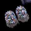 Stud Earrings Original Creat Colorful Crystal Chain Tassel Exaggerated Earing Noble Superstar Luxious For Women Party Gift