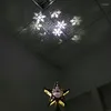 Christmas Decorations 3D Glitter Lighted Star Tree Toppers With Built-in Rotating LED Snowflake Projector Lights Xmas For Festive Hollow