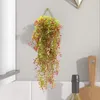 装飾的な花2PCS人工吊り植物31.5インチの偽のアイビーの装飾赤い泣くヤナギのプラスチックの緑