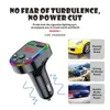 Carregador de carro Bluetooth 5.0 FM Modulador de transmissor mp3 player kit de exibição de LED colorida dupla USB 3.1a Fast Charger Cars Acessórios