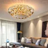 Candeliers modernos lustres de cristal lustres de luxo lustres de luxo redondo lâmpada cristal para sala de estar quarto criativo decoração de casa luz teto