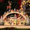 Christmas Decorations Table Ornaments For Home Lighted House Wooden Centerpieces LED Holidays Dinner Party FigurineChristmasChristmasChristm