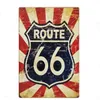 Route 66 Plaque en métal Shabby Chic Route66 Plaques métalliques pour mur, maison, artisanat, café, musique, bar, garage, décoration vintage, affiche personnalisée, décoration artistique, taille 30 x 20 cm w01