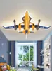 Lampes suspendues chambre d'enfant intelligente avion plafonnier chambre de garçon modèle créatif européen enfants LED