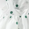 Mädchen Kleider Baby Kleidung Kleid Für Mädchen Großen Bogen Sommer Säugling Niedlich Ärmellos Geboren Baumwolle Schöne Sonnenhut Set Dot dresse