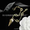 60% OFF 2023 New Luxury High Quality Fashion Jewelry for new ice cream double necklace female bracelet earrings open ring brass