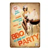 Retro BBQ Art Art Tin Decor House Grill Party Vintage Poster Decore Pub Bab Bub Bub Home لوحة الشواء لافتات المعادن اللوحة حجم 30 × 20 سم و02