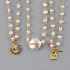 Ketten MD Mode böhmischen Schmuck Zubehör 6mm Perle Rosenkranz Link Anhänger Halskette weibliches Geschenk