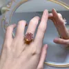 Coussin coupe 11*15mm bague en diamant rose 100% réel 925 en argent sterling fête bagues de mariage pour femmes hommes bijoux de fiançailles