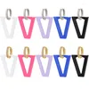 Hoop Earrings Inverted Triangley V-shaped Baking Paint Multicolor Optional Pendant Personalized Creative Design Fashion Jewelry