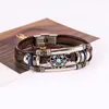 Bedelarmbanden wangaiyao turquoise lederen armband creatieve retro punk stijl bloemen heren polsband sieraden mode all-match coup