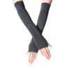 Genouillères 1 paire de gants longs sans doigts, poignets, coudes, chauffe-bras, mitaines tricotées, accessoires de Cosplay Anime