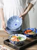 Bowls 1 PC Japanese Large Bowl Rice Soup Noodle Salad Ceramic Underglaze Exquisite Household Made In Japan