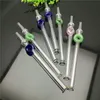 Color ball and ring lengthened glass suction nozzle IN STOCK glass pipe bubbler smoking pipe water Glass bong