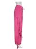 Women's Pants Capris Weekeep Oversized Cargo Pants Summer Sweatpants Lace Up Ribbon Low Rise Chic Pink Capris Casual Streetwear Womens Pants 230309