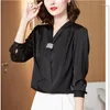 Women's Blouses Elegant Women Red Office Lady Satin Shirts Tops For Blouse 2023