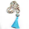 Pendentif Colliers Mode Rose Givré Amazonite Perles Noué Rond Pierre Cristal Pave Charme Bohème Bijoux Gland Collier