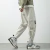 Mens Pants Summer MultiCockets last Streetwear Beige Black Baggy Joggers AnkleLength Casual Trousers 230309