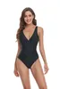Women's Swimwear Conservative Solid Color Printed Bikini 2023 Women Swimsuit One Piece Bathing Suit Beachwear
