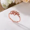 Cluster Rings CAOSHI Elegant Women's Flower Ring Delicate Design Bright Crystal Party Jewelry Young Lady Rose Gold Color Statement