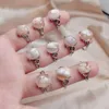 Wedding Ringen 1 pc Natuurlijke stenen Helende kristal raw agat kwarts kersen agataten verstelbare open vingerring voor vrouwen mode juwelenwedding