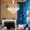 Hängslampor lyxiga moderna ljuskronans belysning för vardagsrum runt matkedjan kristallkronor guld hem dekoration lampor