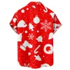 Heren t shirts heren bedrukt kerst korte mouw knop down strand shirt voor man tall size mannen