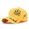 Modna żółta graffiti czapki baseballowe Snapback Hip Hop Street Casual Printing Peaked Cap Men Women Summer Trucker Hat