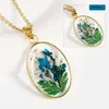 Chains Creative Pressed Flower Necklace Gifts Unique Dried Real Pendant Necklaces Women Long Sweater Chain Jewelry Wholesale