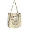 Storage Bags W&G Kawaii Bag Japanese Corduroy Embroidery Bear Shoulder Women Cross Body Animal Shopping Handbag 2023