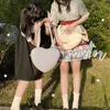 Shoulder Bags Sweet Cute Heart for Women Japanese Preppy Style Jk Lolita Kawaii Female Candy Color Handbags Pouch 2023 230309