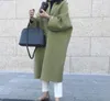 Misto lana da donna Cappotto di lana da donna per tutte le taglie per l'inverno 2023 Moda Temperamento semplice Sezione lunga Tinta unita Top dritto