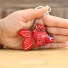 Keychains Cowhide Small Red Fish Car Keychain Bag Personalized Pendant Accessories Cute Koi Backpack