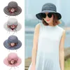 Breda randen hattar sommar vikbar justerbar diskett solhat stråhatt för kvinnor panama sun strand hattswide