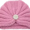 Hüte Baby Stirnband Hut Häkeln Gestrickte Perlen Blume Warme Mützen Säugling Mädchen Junge Winter Beanie Turban Haar Zubehör