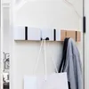 Hooks Wall Clothes Solid Wood Household Shelf Towel Coat Hook Hangers Bathroom Rack Key Holder