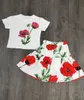 2023 conjuntos de ropa de moda para niñas verano nuevos niños impresos camisetas de manga corta y faldas traje niños ropa de bebé