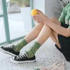 Femmes chaussettes printemps Kawaii dessin animé fruits femme coton coréen Streetwear rose avec avocat et pastèque pour dames