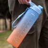 Vattenflaskor 1000 ml Motivational Fitness Sports Vattenflaska med tidsmarkör BPA Free Frosted Portable Water Cup för Gym Outdoor Camping 230309