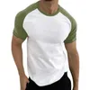 T-shirts pour hommes Hauts d'été Hommes 2022 Hommes Printemps Été Casual Sports Color Block Raglan Hommes Coton Lourd T-shirts Coton Spandex À Manches Longues G230309