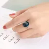 Trouwringen prachtige ovaal blauwe stenen vrouwen ring romantisch jubileum cadeau elegante dame dansfeest accessoires trendy sieraden