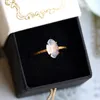 Cluster Rings Lamoon Moonstone for Women Natural Gemstone 925 Sterling Silver K Gold Plated Wedding Engagement Retro Japan Style