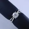 Clusterringen 1CT Moissanite Ring Shiny edelsteen lab diamant aanbodstest Fijne sieraden voor vrouwen Wedding Party Gift Real 925 Silver